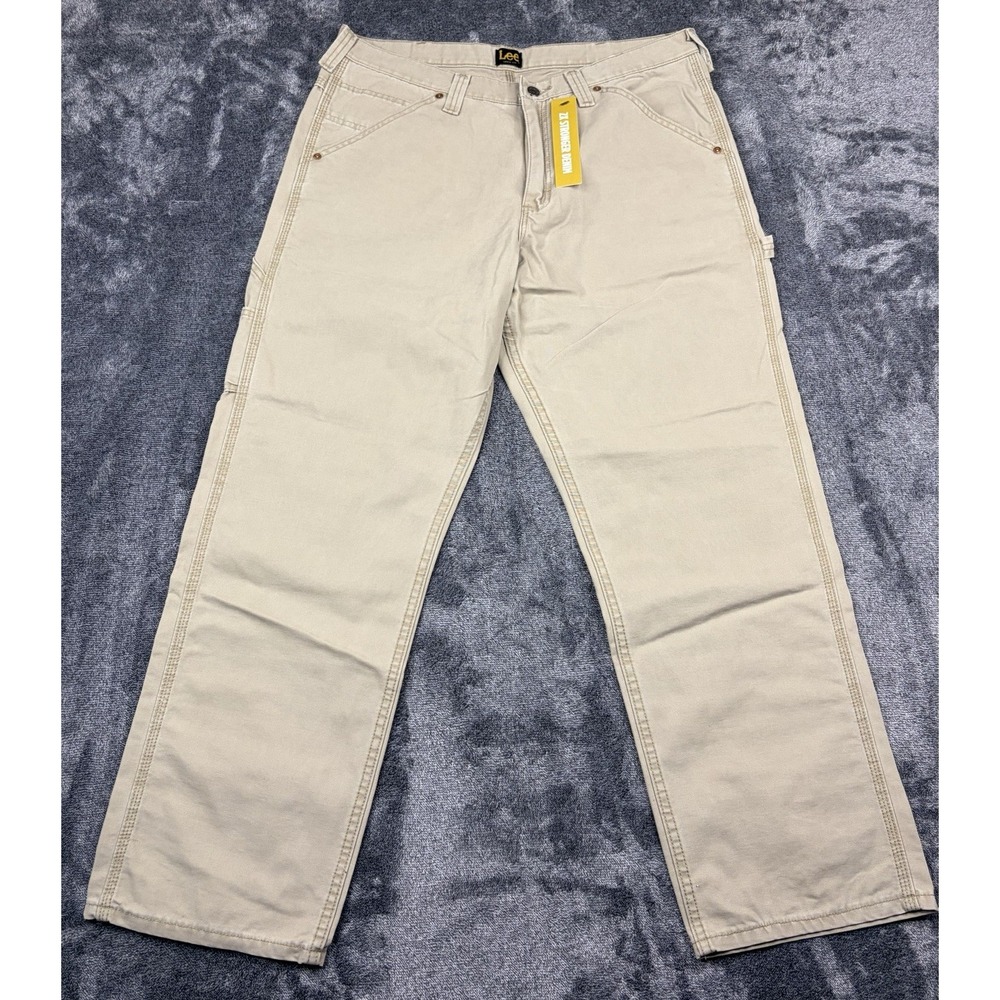Lee Carpenter Jeans Mens 36 X 30 Tan Loose Fit Denim Workwear
